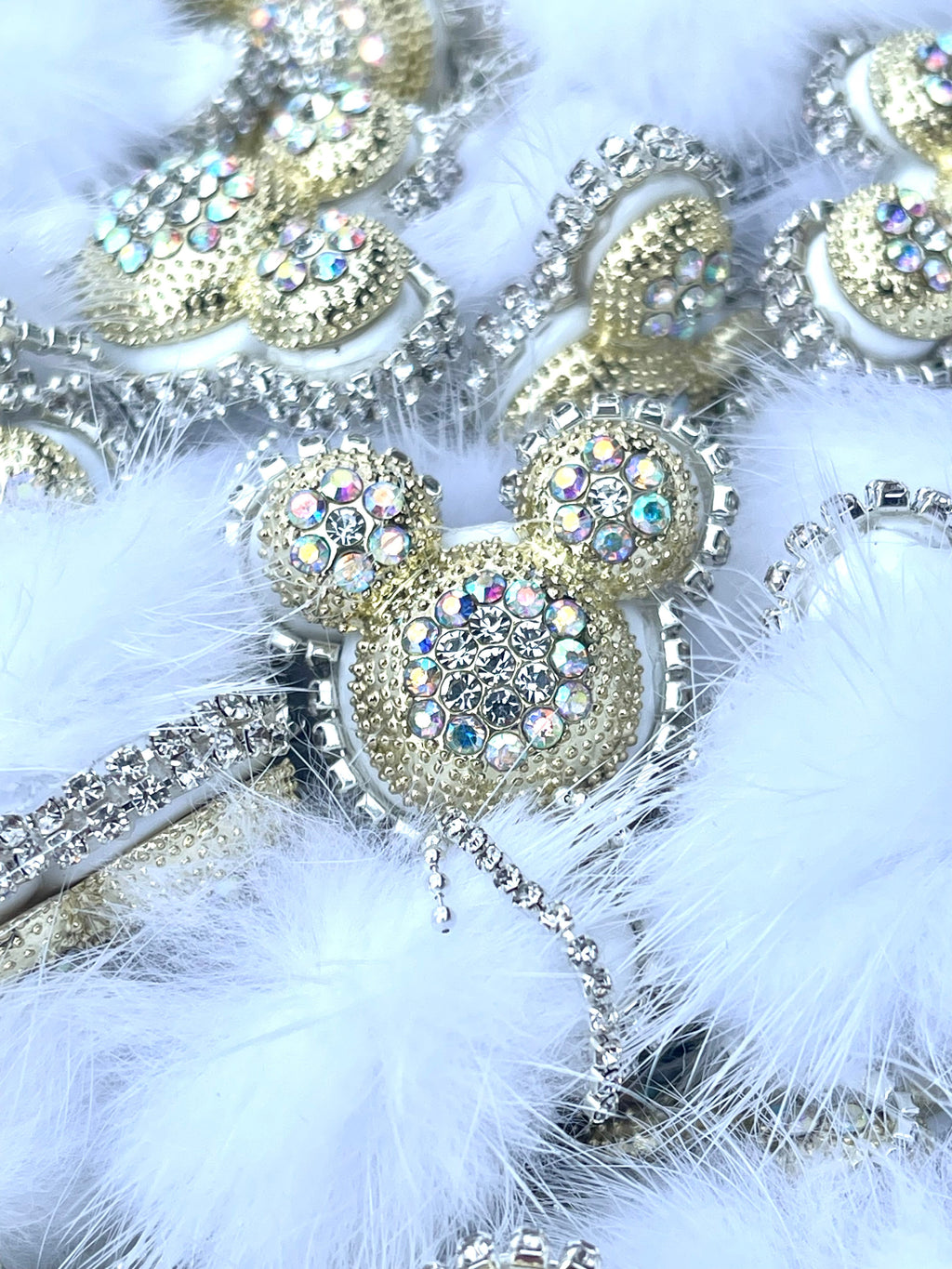 Mouse Head Rhinestone Fancy Beads
