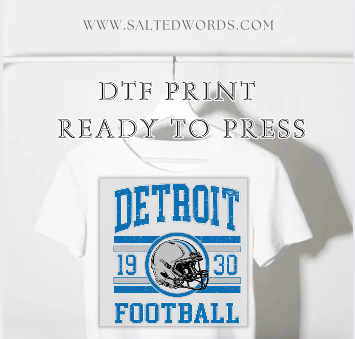 Detroit football sports print DTF print
