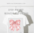 Pink coquette ghost bow aesthetic fall DTF print