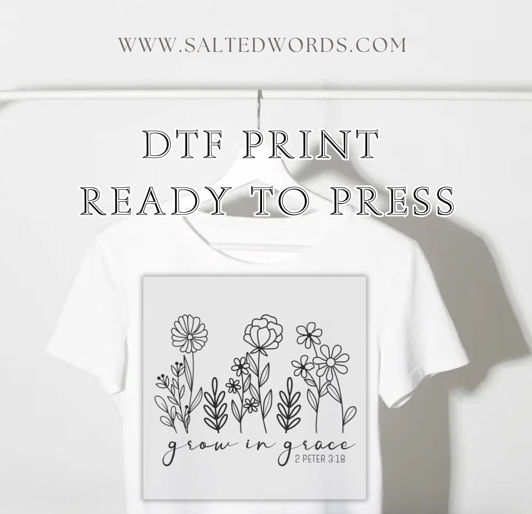 Grow in Grace Bible verse 2 Peter DTF print