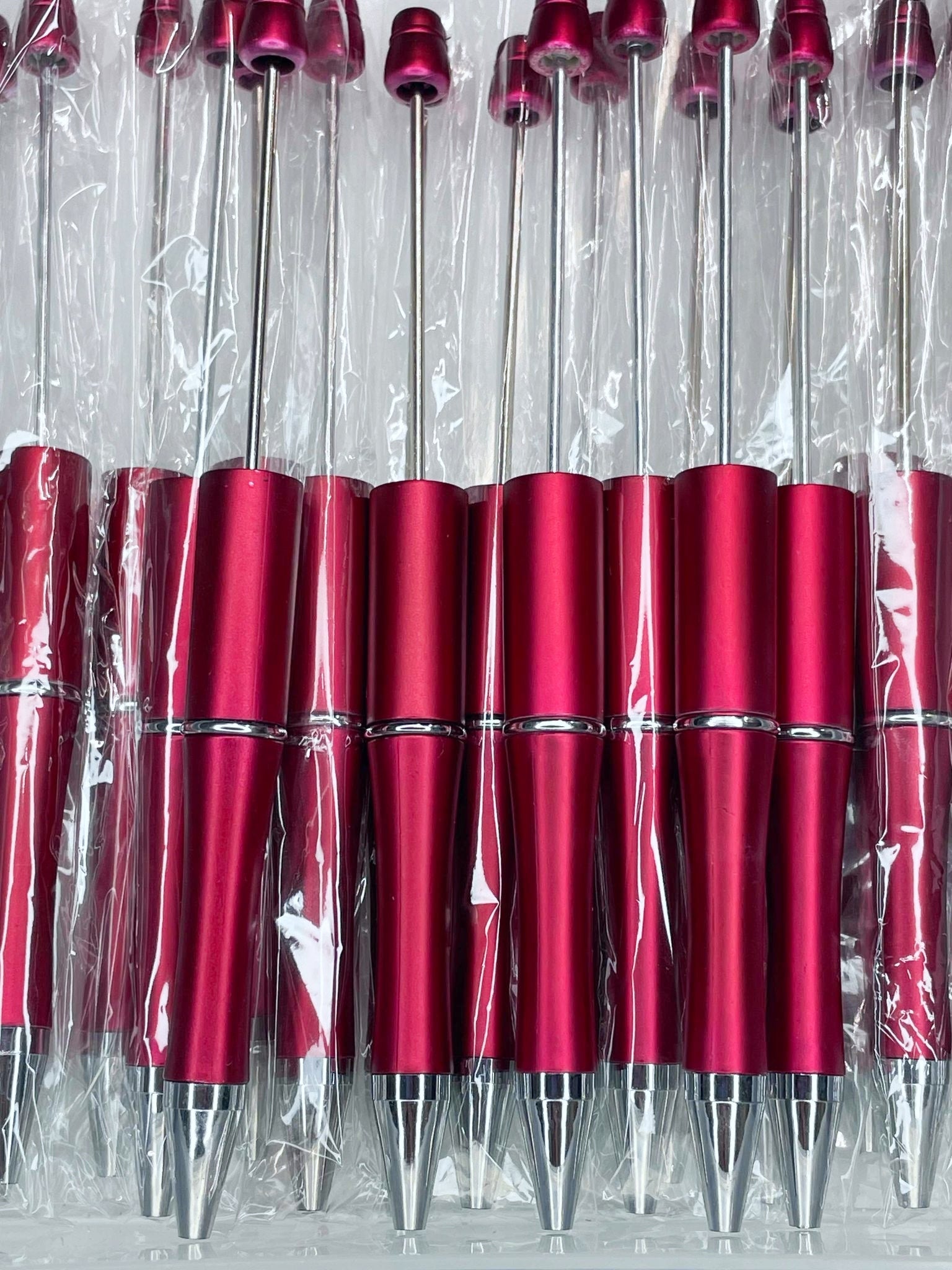 BEADABLE PLASTIC PEN PEARLESCENT RED B14 (1ct)
