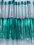 BEADABLE PLASTIC PEN CHROME TEAL B42 (1ct)