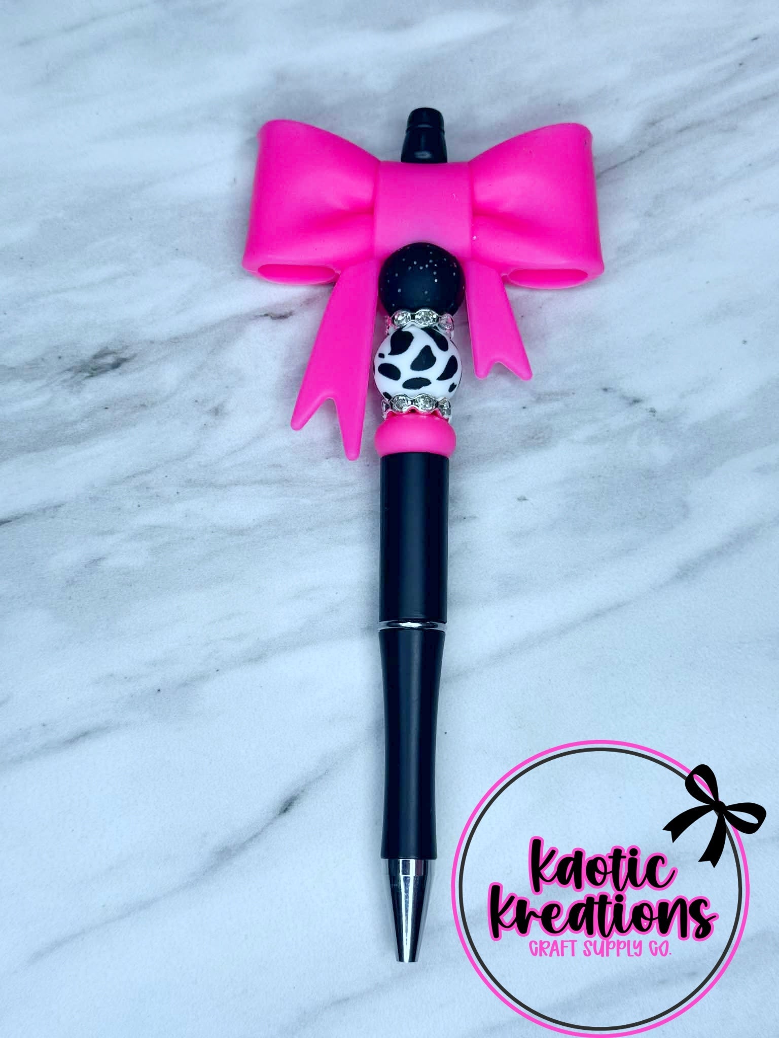 PRE-MADE BEADED PEN - JUMBO BOW BP7 (1ct)
