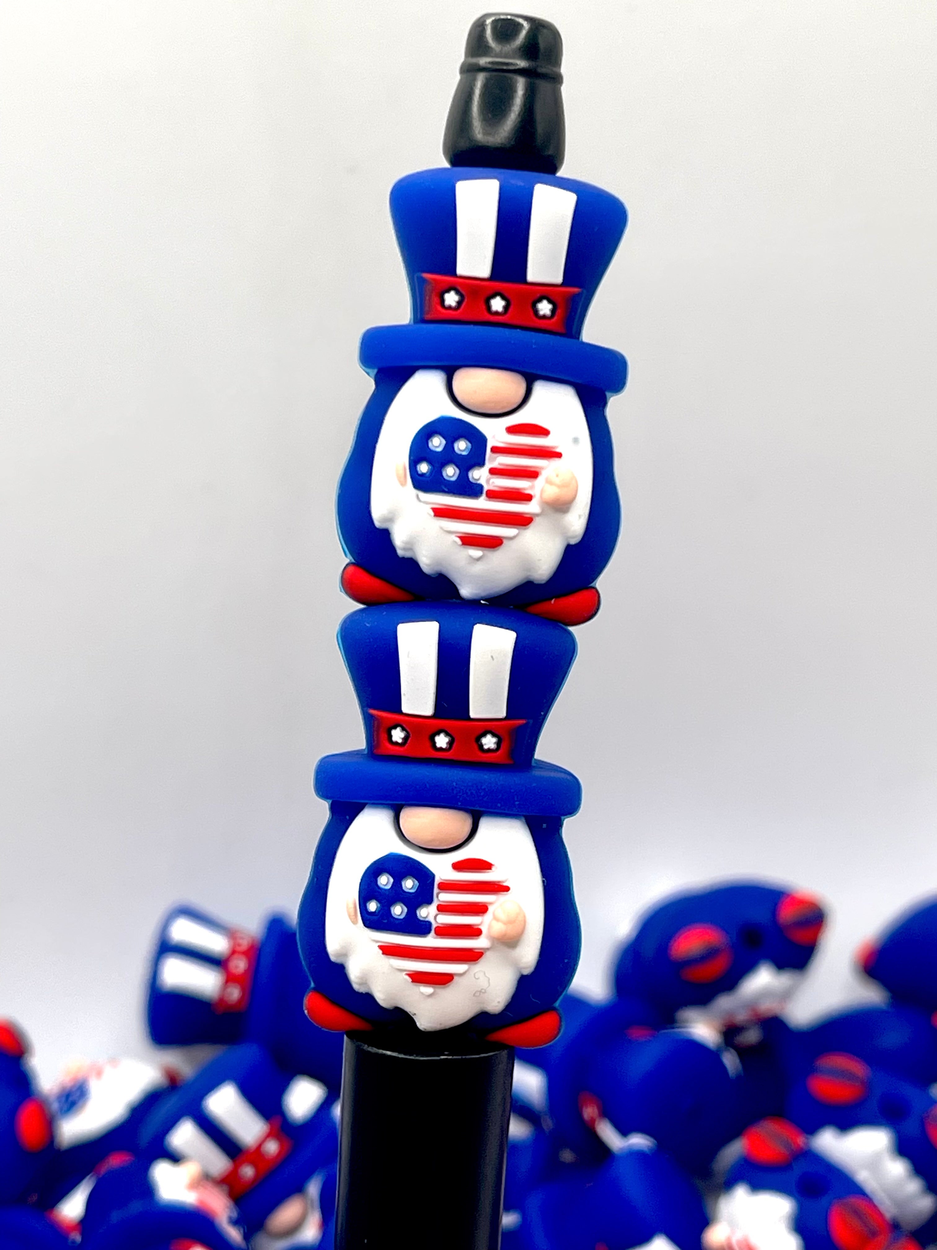 America Gnome 3D Silicone Focal Beads