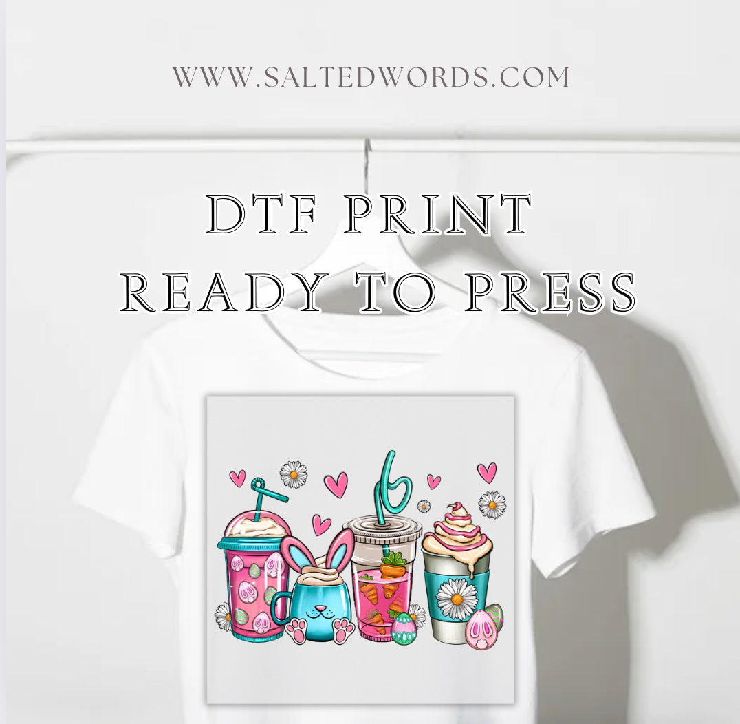 Easter bunny coffee mugs DTF print