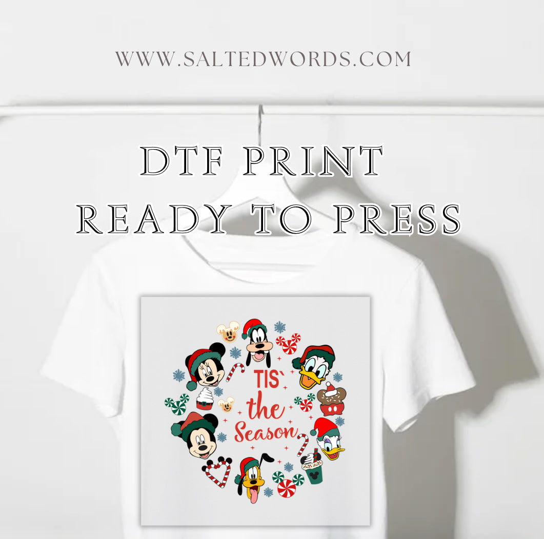 Family Disney tie the season Matching Christmas DTF print