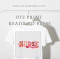 Nurse hearts wavy DTF print