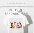 Christmas dogs DTF print transfer Ready to Press