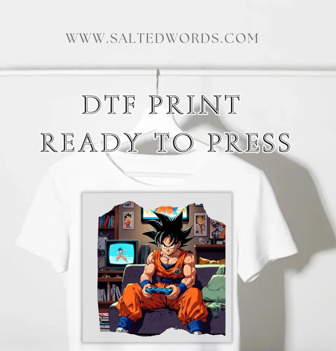 Dragon ball z goku gaming anime print DTF print