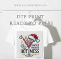 Santa’s favorite hot mess martini glass funny Christmas print DTF print