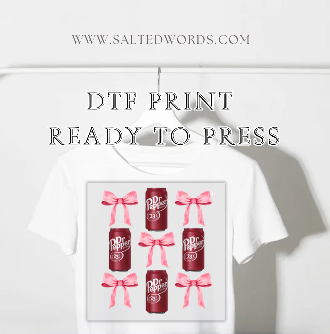 Dr Pepper & Croquette bows DTF Transfer