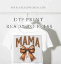 Mama western theme croquette bow DTF print