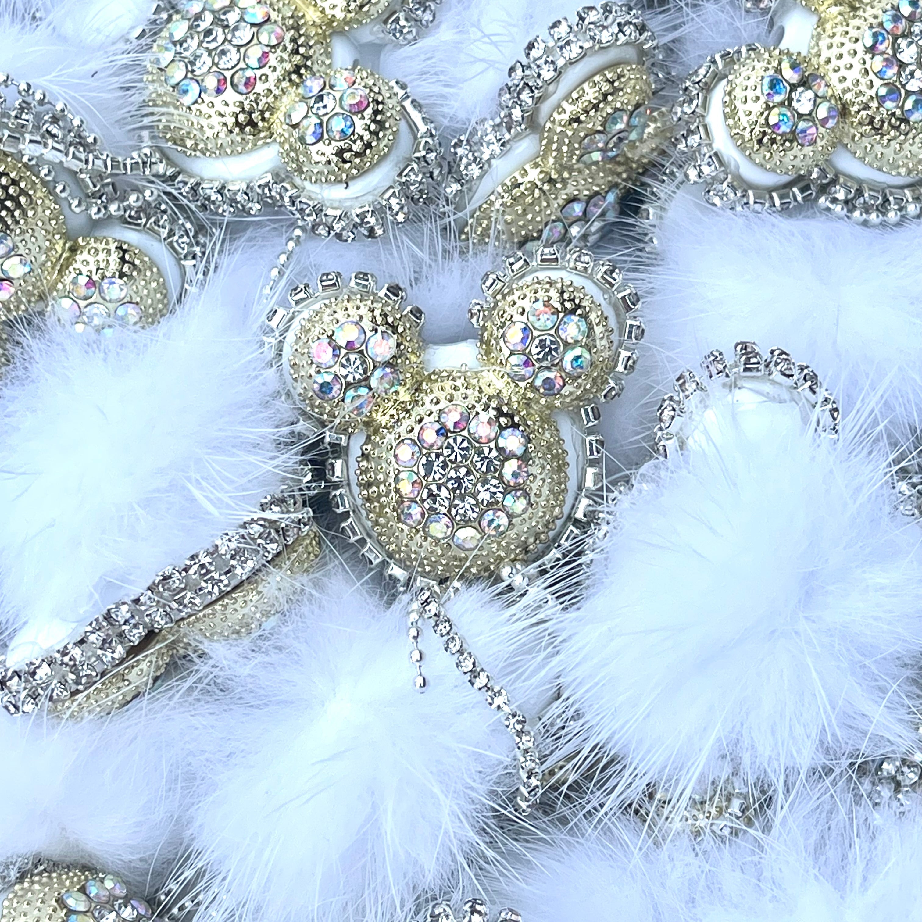 Mouse Head Rhinestone Fancy Beads