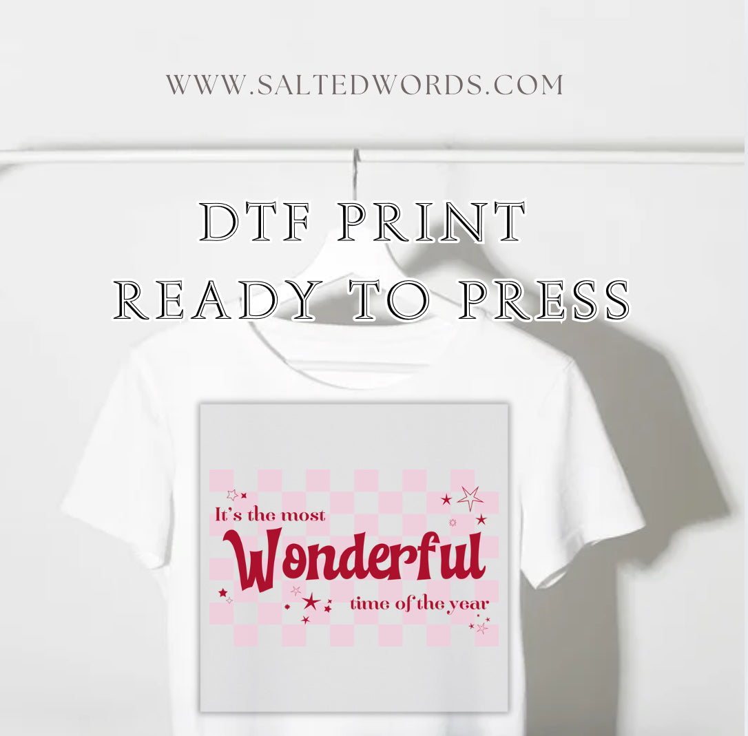 It’s the most wonderful time of the year checkered DTF print transfer Ready to Press