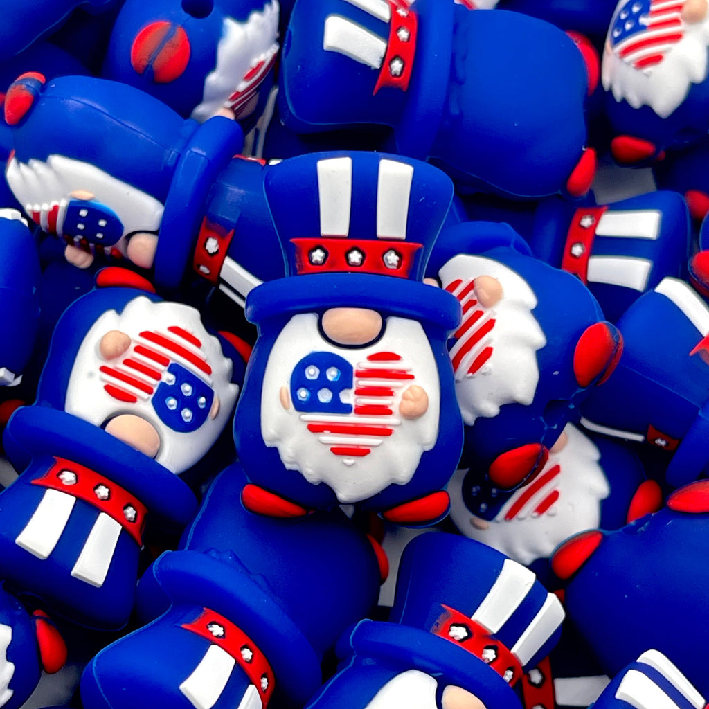America Gnome 3D Silicone Focal Beads