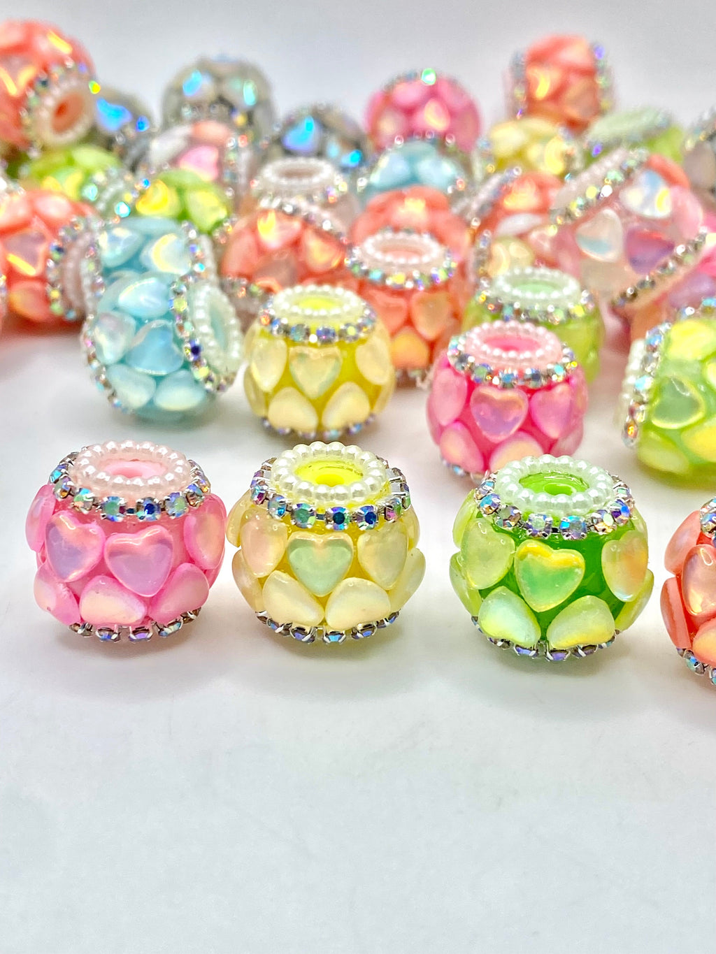 Love is Kind Acrylic Rhinestone Spacer Beads