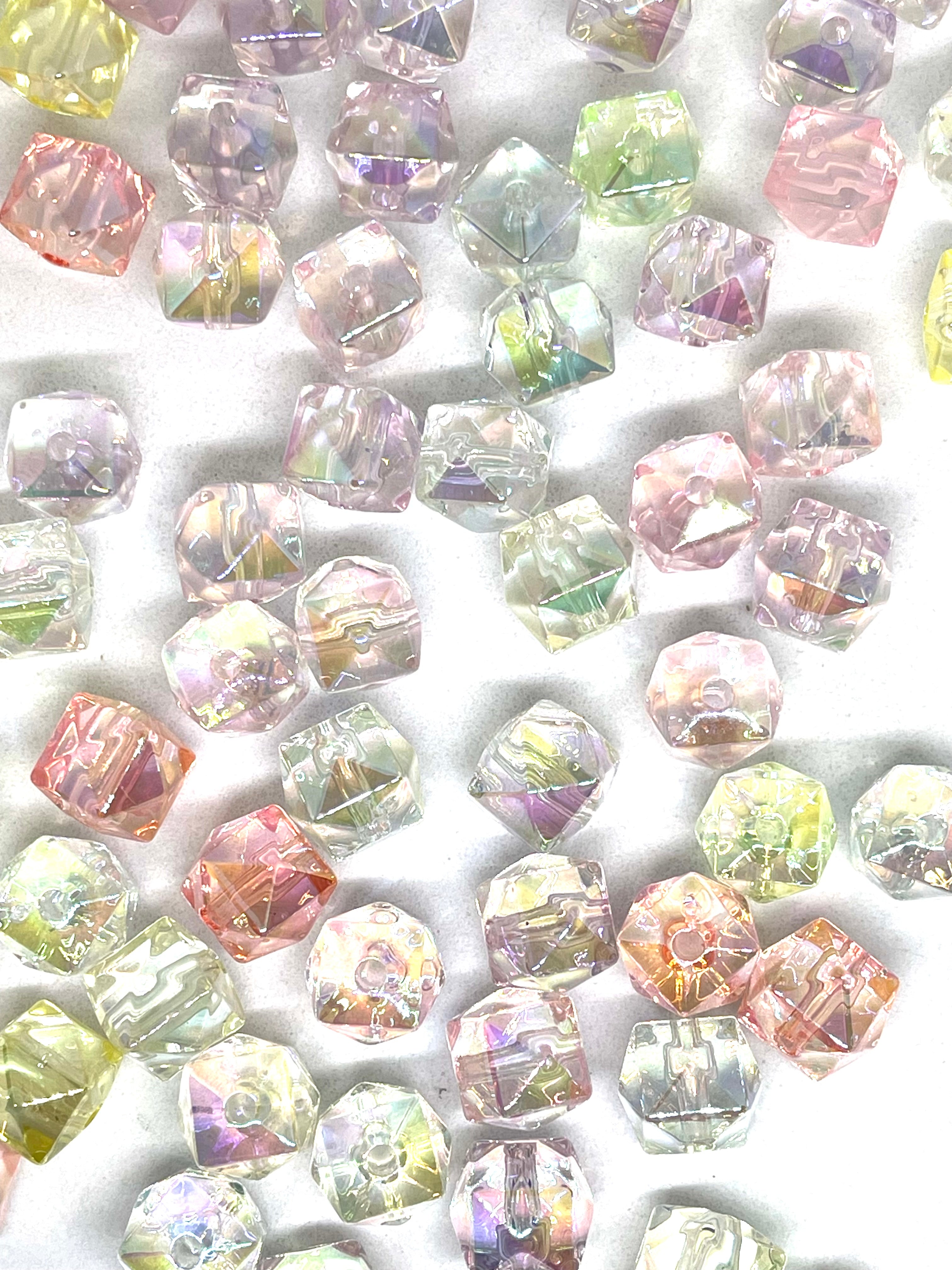 14 mm Hexagon Multiple Color Spacer Beads SP112