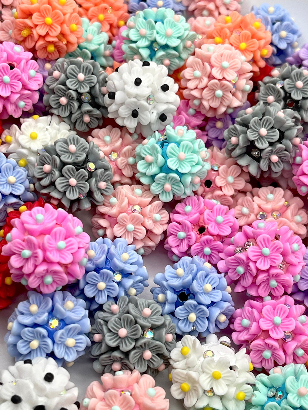Flowers Make Me Happy Fancy Acrylic Beads