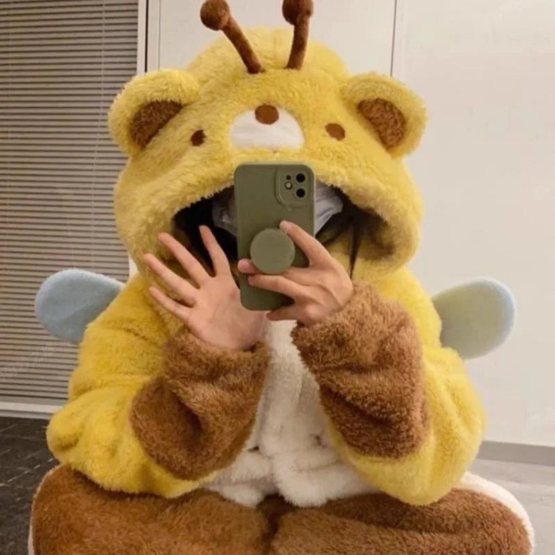 Honey Bee Bear Fleece Pajamas