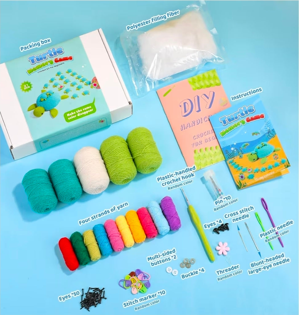 Crochet Turtle Memory Match Game – Handmade Learning Through Play