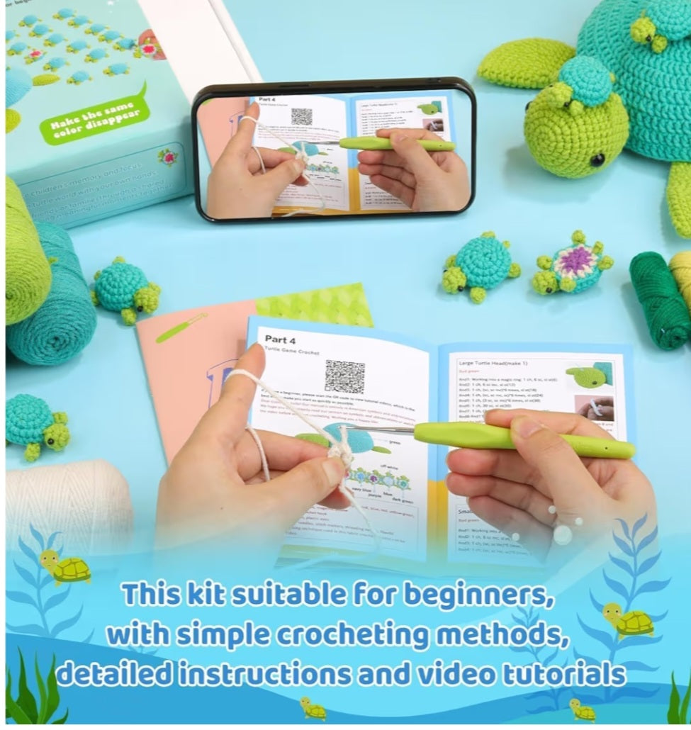 Crochet Turtle Memory Match Game – Handmade Learning Through Play